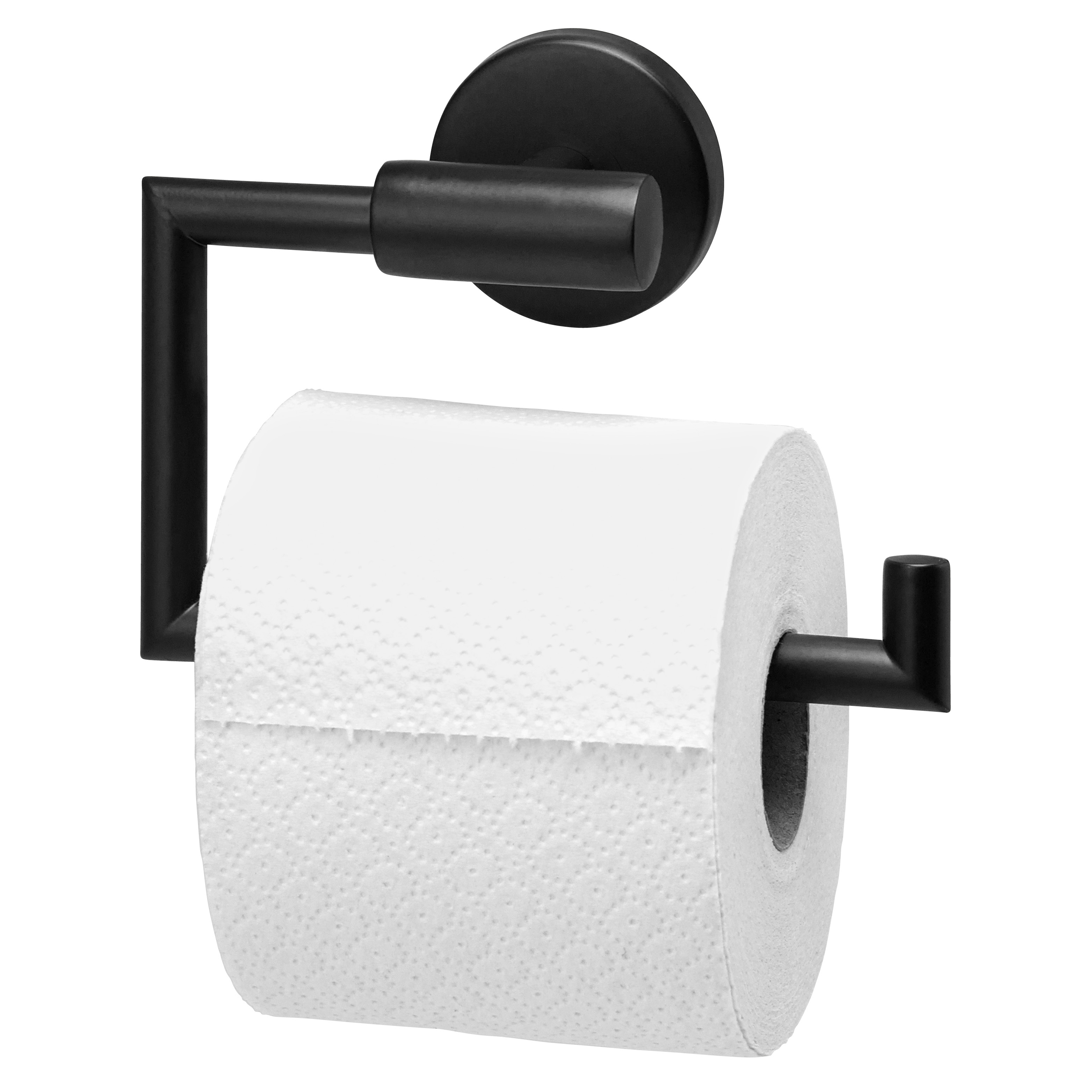 Bad-Serie PIAZZA BLACK - Toilettenpapierhalter, matt schwarz