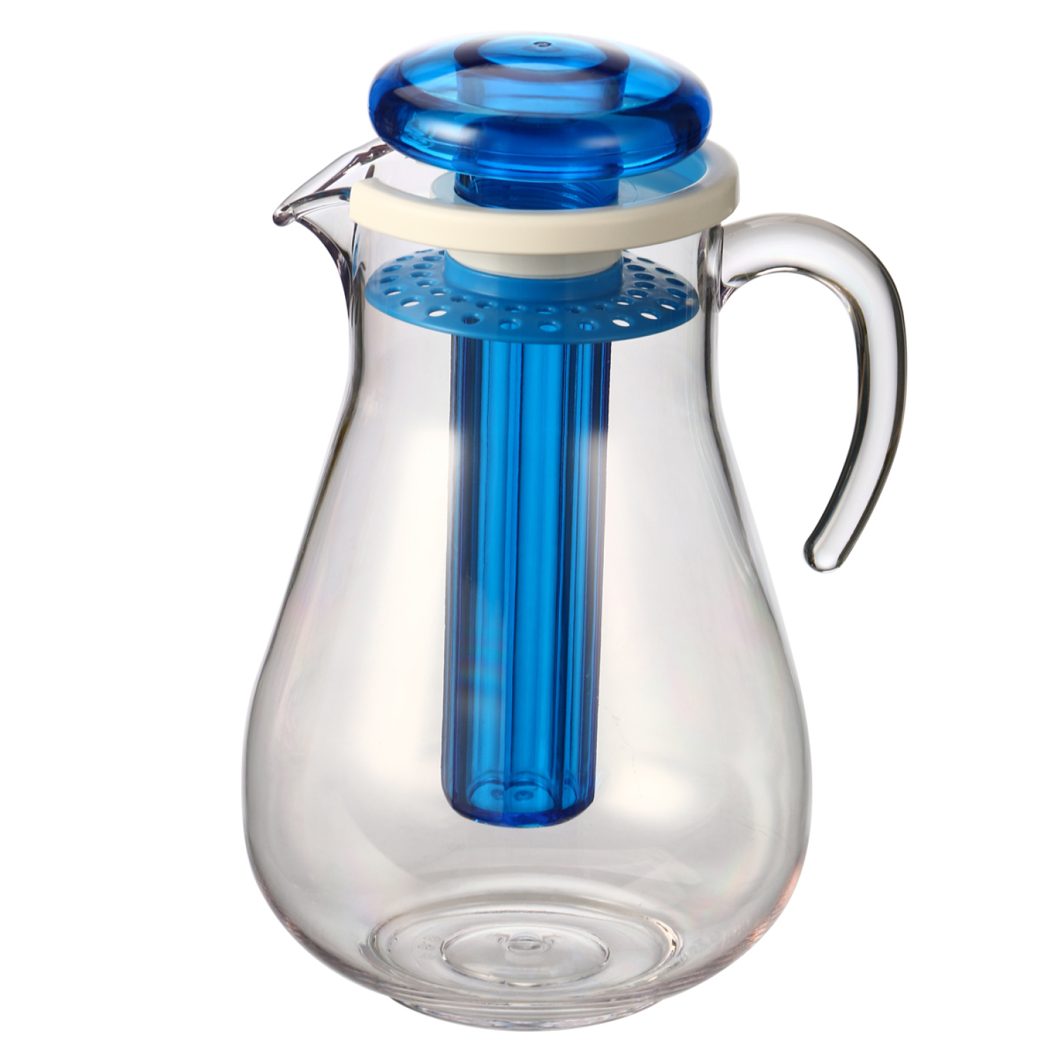 Aroma- und Kühlkrug, mit Kühlstab und Sieb, 2,8 Liter Kühlkaraffe blau