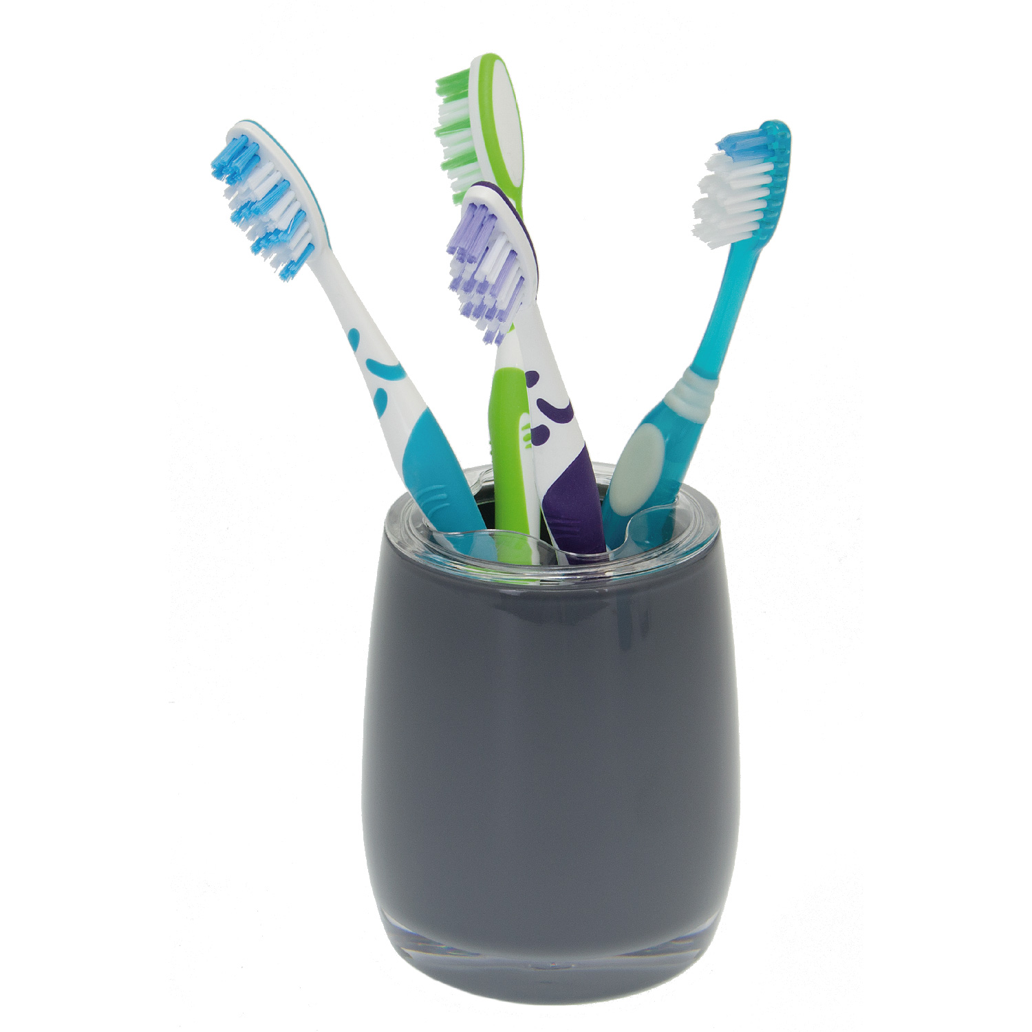 Bad-Serie SAVONA Zahnbürstenbehälter aus Kunststoff, grau
