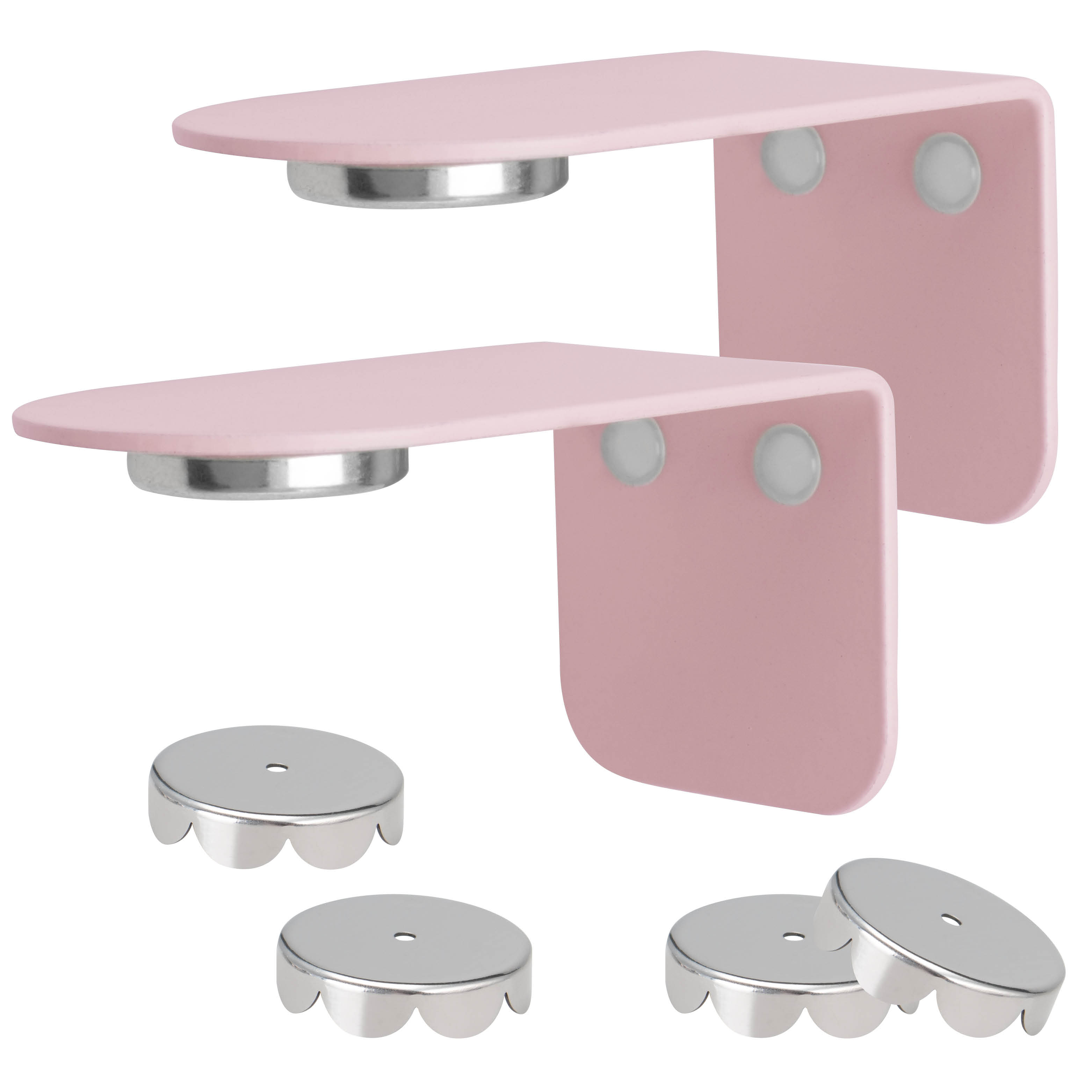 Magnet-Seifenhalter PUREZZA – frei hängende Seife durch Magnet – Kleben oder Bohren, rosé, 2er-Set