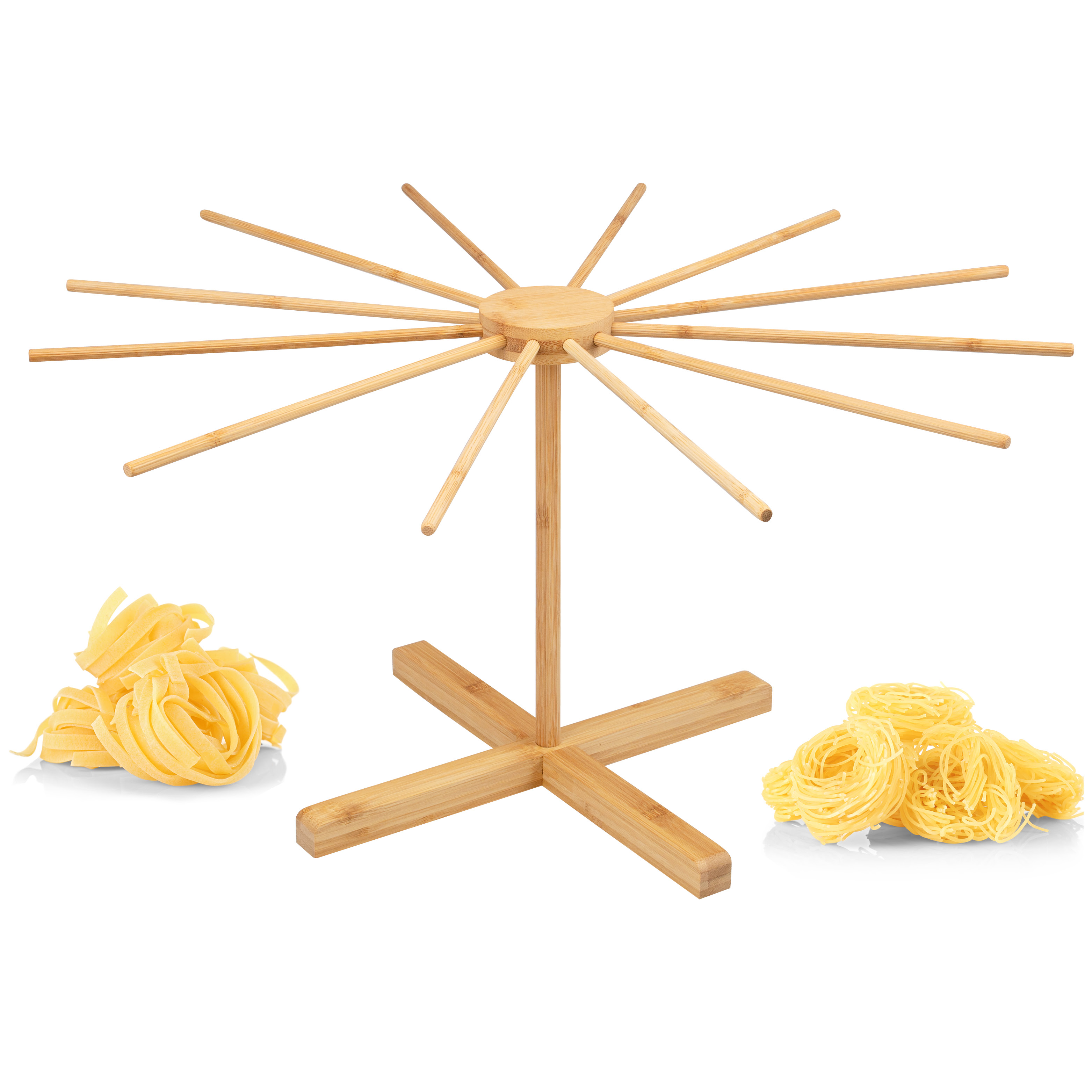 Nudeltrockner aus Bambus – Nudelständer für selbstgemachte Pasta, faltbar // Pastatrockner
