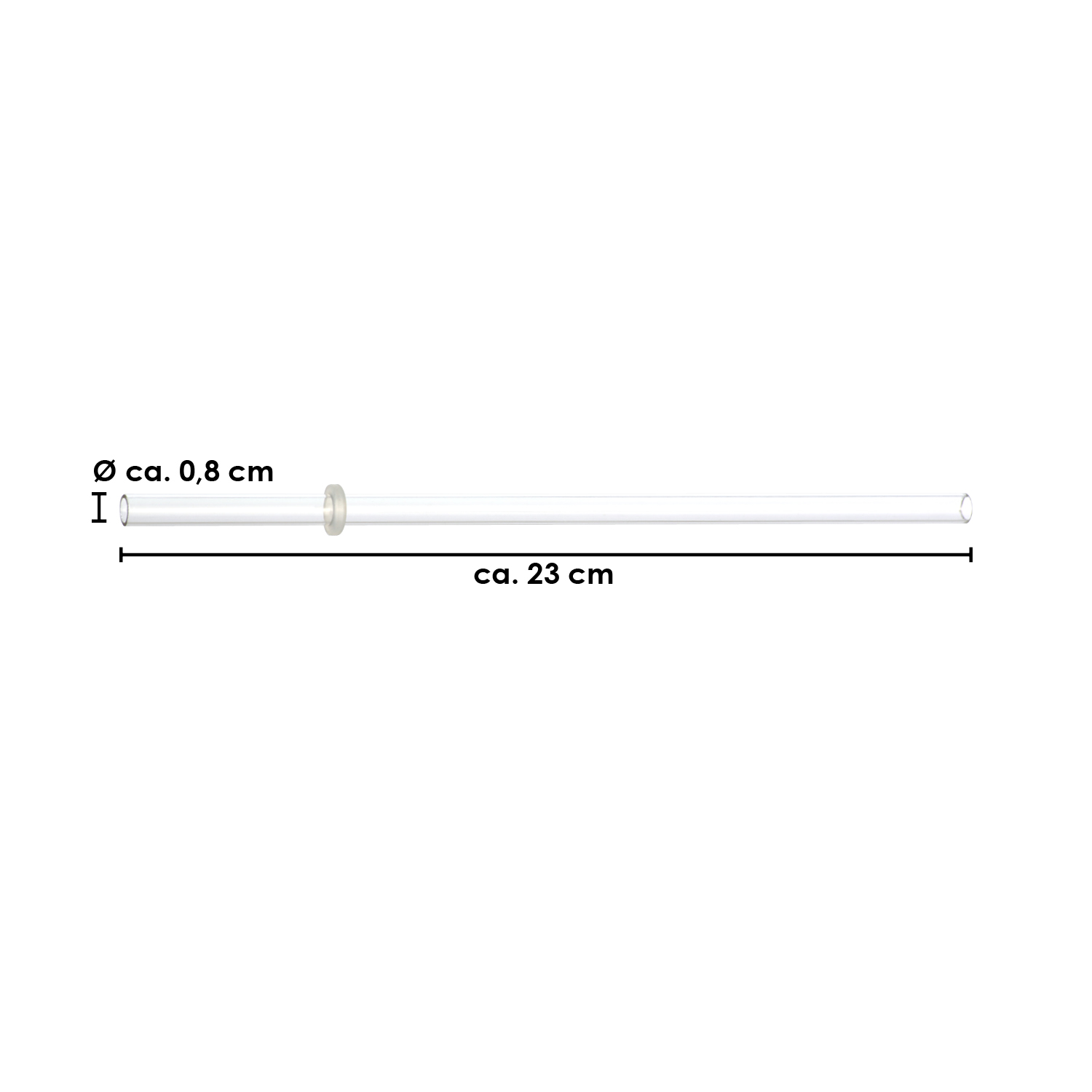 Trinkhalme 4er Set, 23 cm lang, Kunststoff - transparent