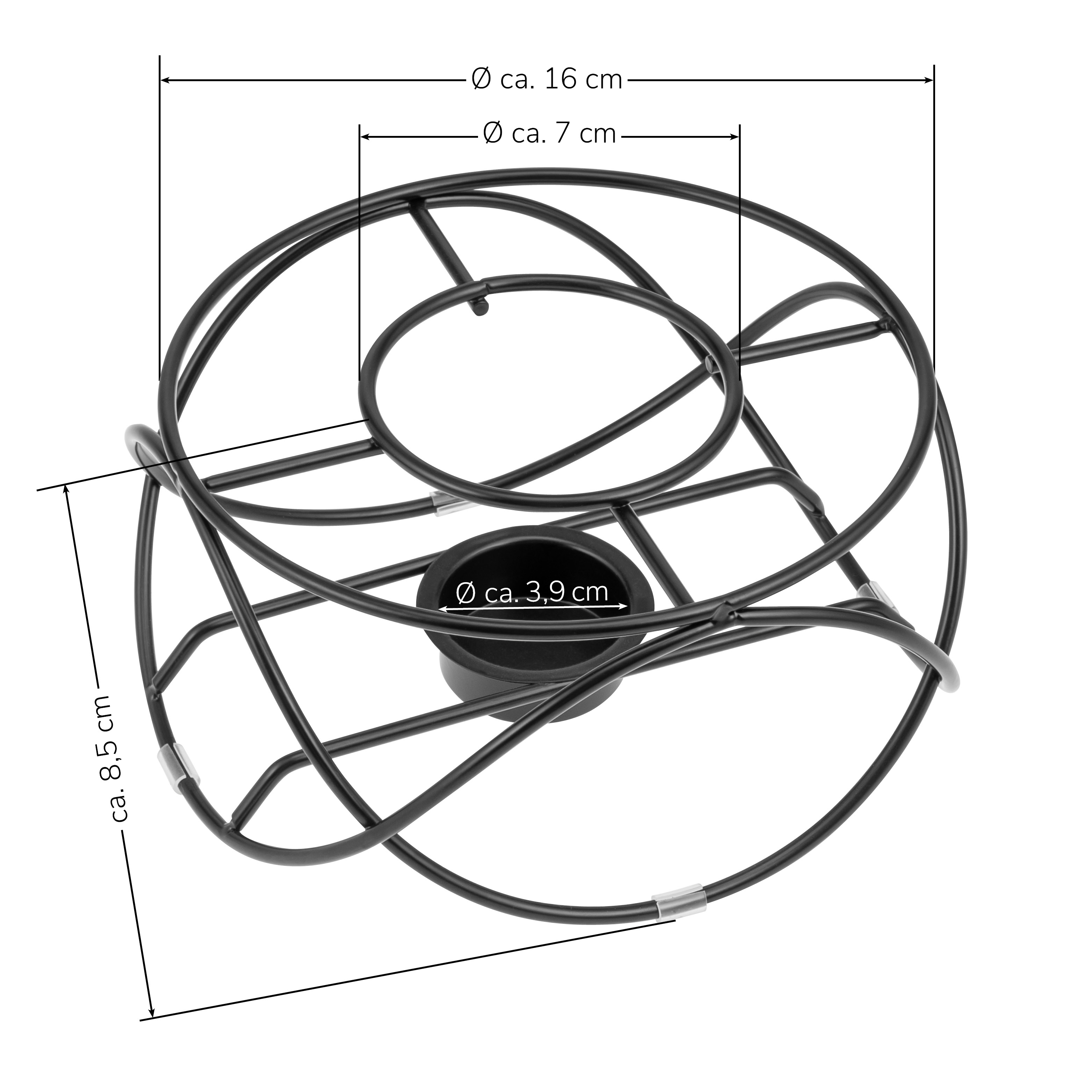 bremermann Stövchen für 1 Teelicht, Teewärmer aus Metall, runde Warmhalteplatte, schwarz