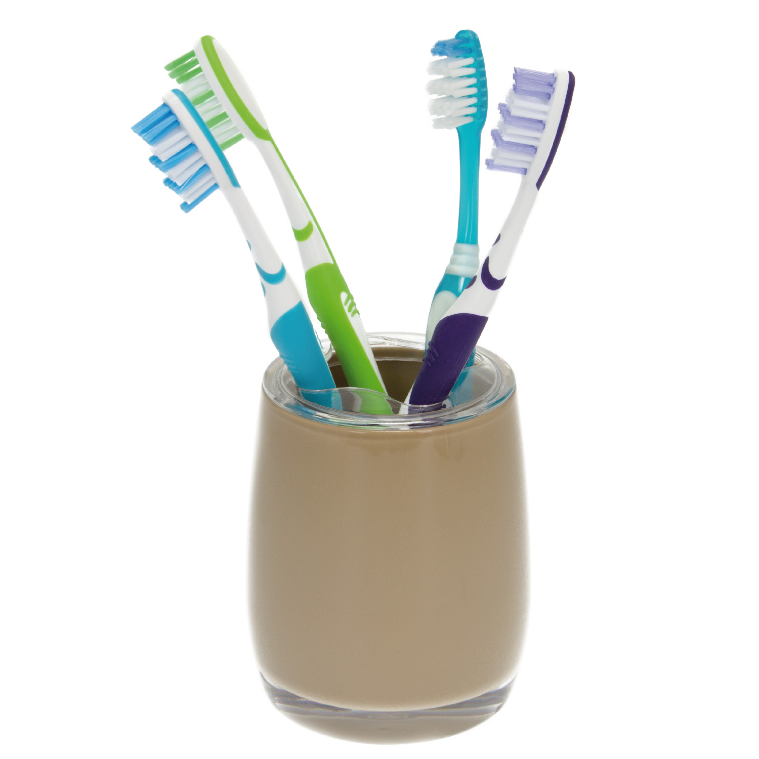 Bad-Serie SAVONA Zahnbürstenbehälter aus Kunststoff, cappuccino-braun