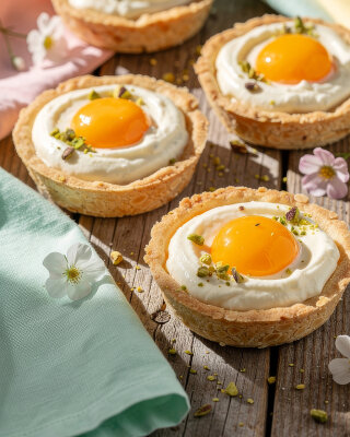 Oster-Spiegeleier-Tartelettes – Kreatives Dessert für Ostern - Oster-Spiegeleier-Tartelettes – Kreatives Dessert für Ostern