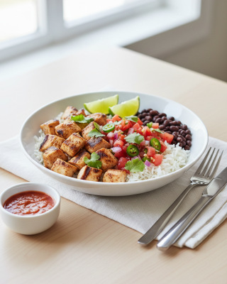 Proteinreiche Burrito Bowl mit Hähnchen – ideal für Meal Prep - Proteinreiche Burrito Bowl mit Hähnchen – ideal für Meal Prep