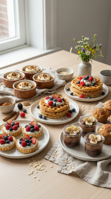 5 Protein Frühstück &amp; Snack Ideen – Baked Oats, Waffles, Muffins &amp; Bowls - 5 Protein Frühstück &amp; Snack Ideen – Baked Oats, Waffles, Muffins &amp; Bowls