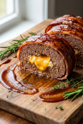BBQ-Bacon-Bomb vom Grill: Gefüllte Hackrolle mit Käse und knusprigem Bacon - BBQ-Bacon-Bomb vom Grill – Gefüllte Hackrolle mit Käse &amp; Bacon