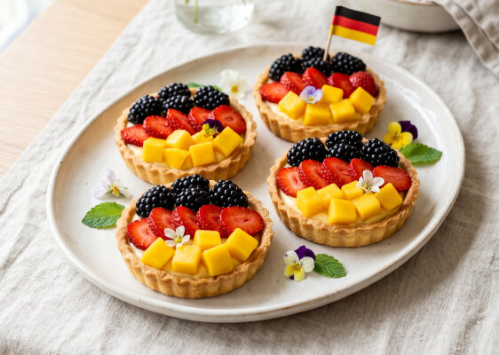 Schwarz-Rot-Gold Tartelettes: Fruchtiges WM-Dessert für Fans - Schwarz-Rot-Gold Tartelettes | Fruchtiges Rezept zur Fußball-WM