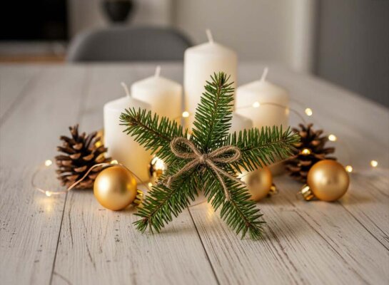 Stern aus Tanne – einfache Weihnachtsdeko mit Wow-Effekt - Stern aus Tanne basteln – Einfache Weihnachtsdeko mit natürlichem Charme