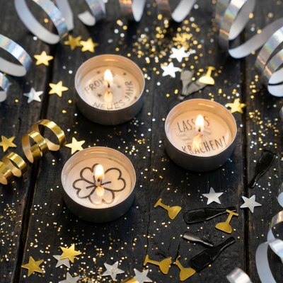 DIY Teelicht mit Neujahrsbotschaft – Silvester Geschenkidee - DIY Teelicht mit Neujahrsbotschaft – Silvester Geschenkidee