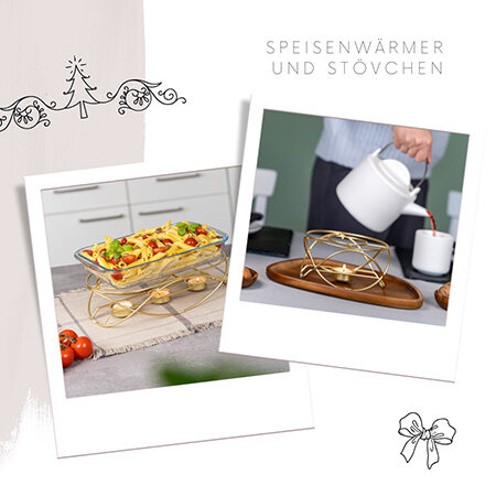 Speisenwärmern und Stöcken: Ein eleganter Look fürs Essen und Trinken