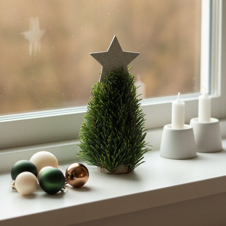 Mini Tannenbaum mit Stern auf Spitze