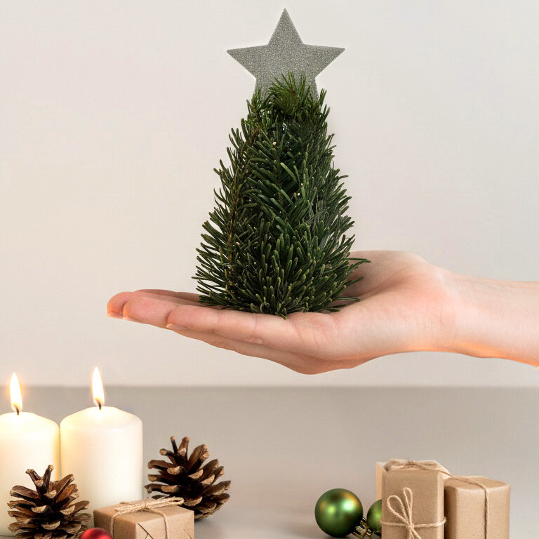 Mini Tannenbaum DIY. Tanne auf Hand