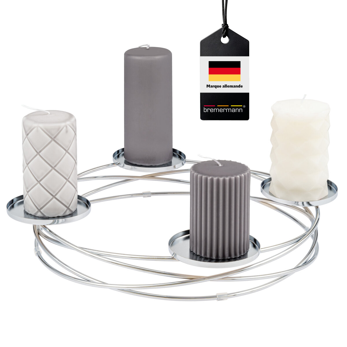 kerzenhalter teelichter ECI Tools candle cube© Teelicht Tisch Kamin Beton mit gr. Teelicht (Set) Variante:mit 4 x 1.0 L Oleni Glas