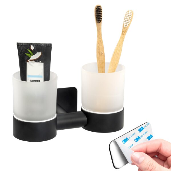 Doppel-Glasbecherhalter PIAZZA BLACK TAPE