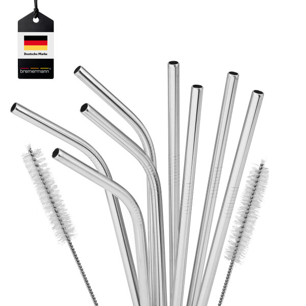 Edelstahl-Trinkhalme 26,5cm