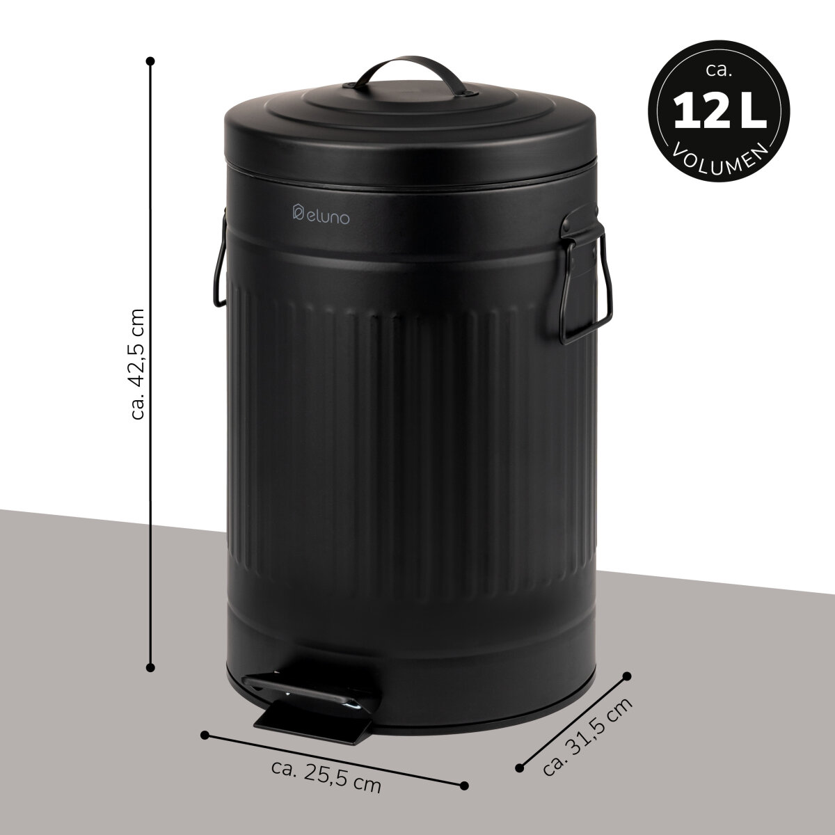 Weißer Mülleimer Mit Pedal – 12 Liter, Edelstahl & Kunststoff, Für Küche Oder Bad
