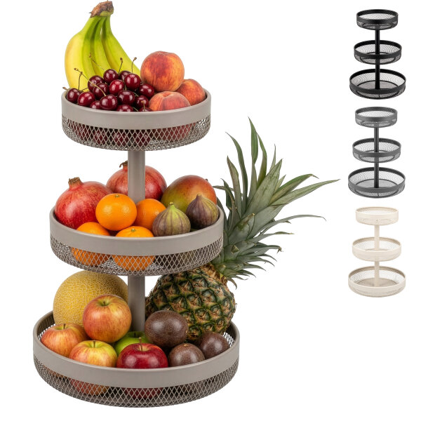 3-stöckige runde Obstetagere Ø 20 cm, 25 cm und 30 cm