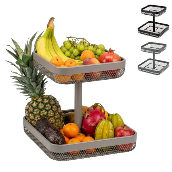 2-stöckige eckige Obstetagere 25 cm und 30 cm