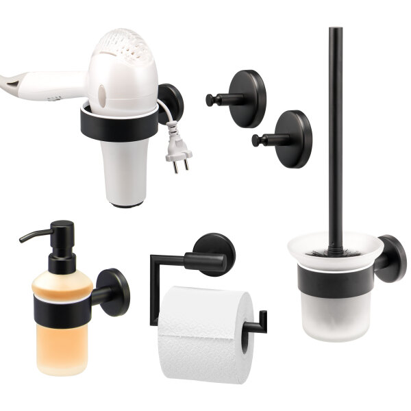 Badezimmer-Set PIAZZA BLACK 5tlg.