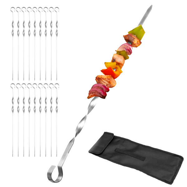 B-Ware bremermann Grillspieße 20er Set, inkl. Aufbewahrungstasche / Edelstahl, 39 cm