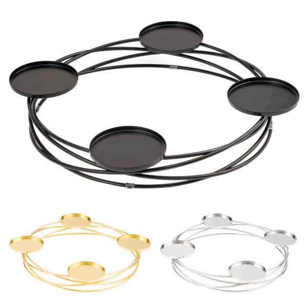 bremermann Kerzenständer in Kranzform, Adventskranz für Weihnachten Kerzenhalter für Stumpenkerzen, aus Metall