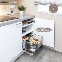 Schrank-Korbauszug 30 cm 2er Set