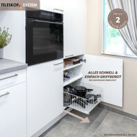 Schrank-Korbauszug 30 cm 2er Set