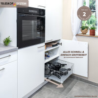 Schrank-Korbauszug 40 cm 2er Set