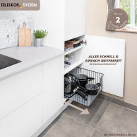 Schrank-Korbauszug 40 cm 2er Set