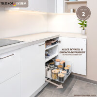 Schrank-Korbauszug 40 cm 2er Set