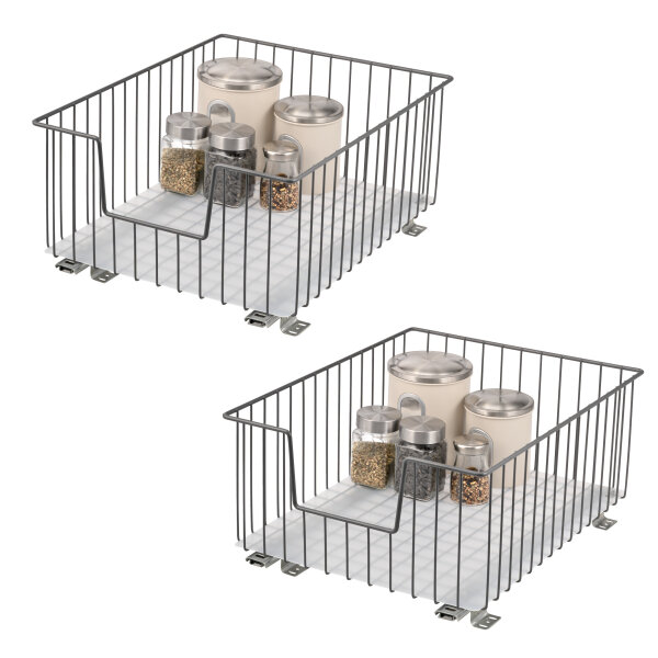 Schrank-Korbauszug 40 cm 2er Set