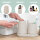 B-Ware eluno Bad-Accessoires Set TESERO 3tlg. bestehend aus 1x Seifenspender, 1x Becher, 1x Schale, aus Kunststoff in Beige