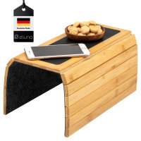 B-Ware eluno Armlehnen Sofatablett aus Bambus mit...