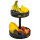 B-Ware eluno 2-stöckige runde Obstetagere / Brotkorb, Obstschale, Obstkorb, Ø 20 cm und 25 cm, aus schwarzem Metall