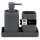 B-Ware eluno Bad-Accessoires Set VALONA 3tlg. bestehend aus 1x Seifenspender, 1x Becher, 1x Schale, aus Kunststoff in Grau