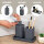 B-Ware eluno Bad-Accessoires Set VALONA 3tlg. bestehend aus 1x Seifenspender, 1x Becher, 1x Schale, aus Kunststoff in Grau