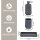 B-Ware eluno Bad-Accessoires Set VALONA 3tlg. bestehend aus 1x Seifenspender, 1x Becher, 1x Schale, aus Kunststoff in Grau